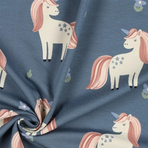 Stoff baumwolljersey einhorn - baumwolljersey,