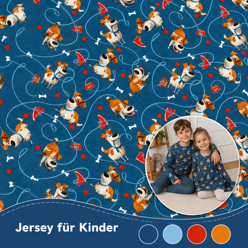 Jersey stoff hunde 100x150cm - stoff,