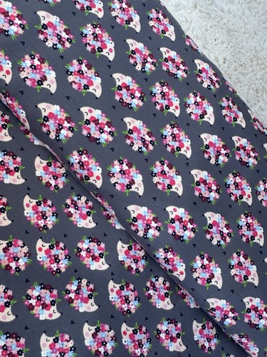 Baumwolljersey igel pink - pink, grau